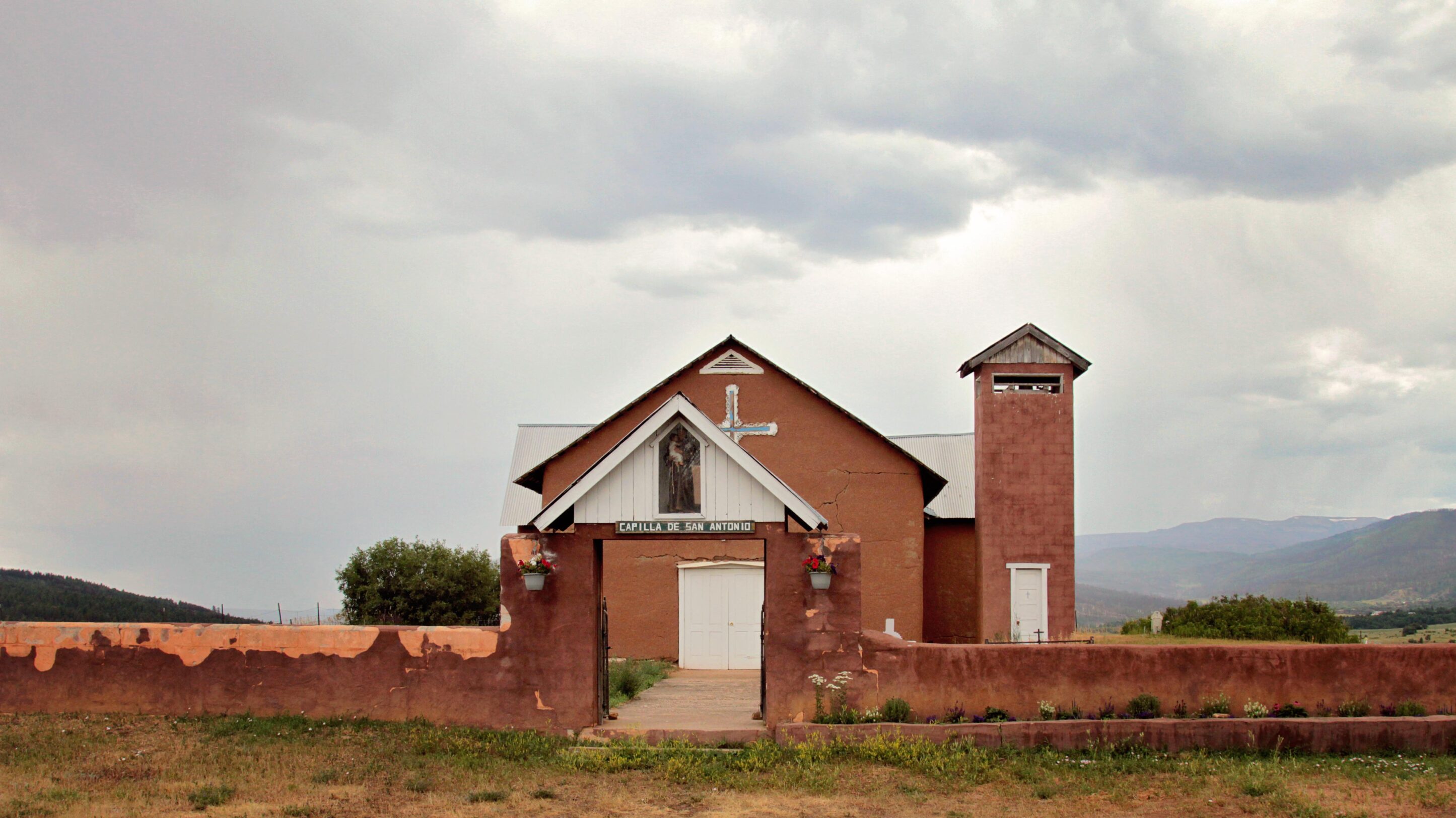 Storm clouds over the mountains near Chacon, New Mexico